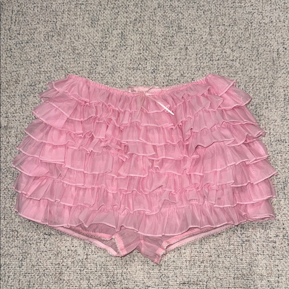 Amazon Pink Layered Ruffle Skort
